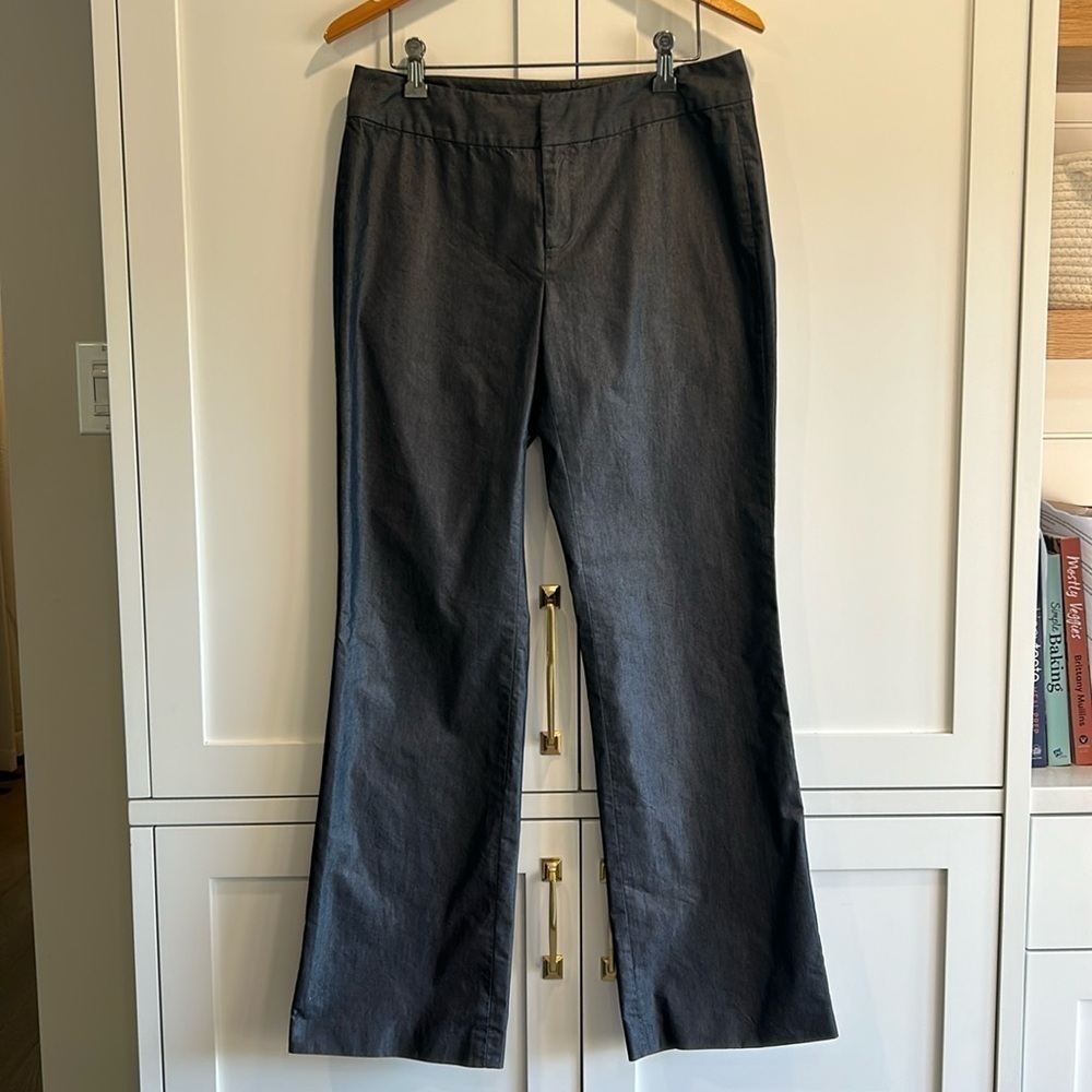 BANANA REPUBLIC GRAY/Blue Pants TROUSERS shiny SIZE 8